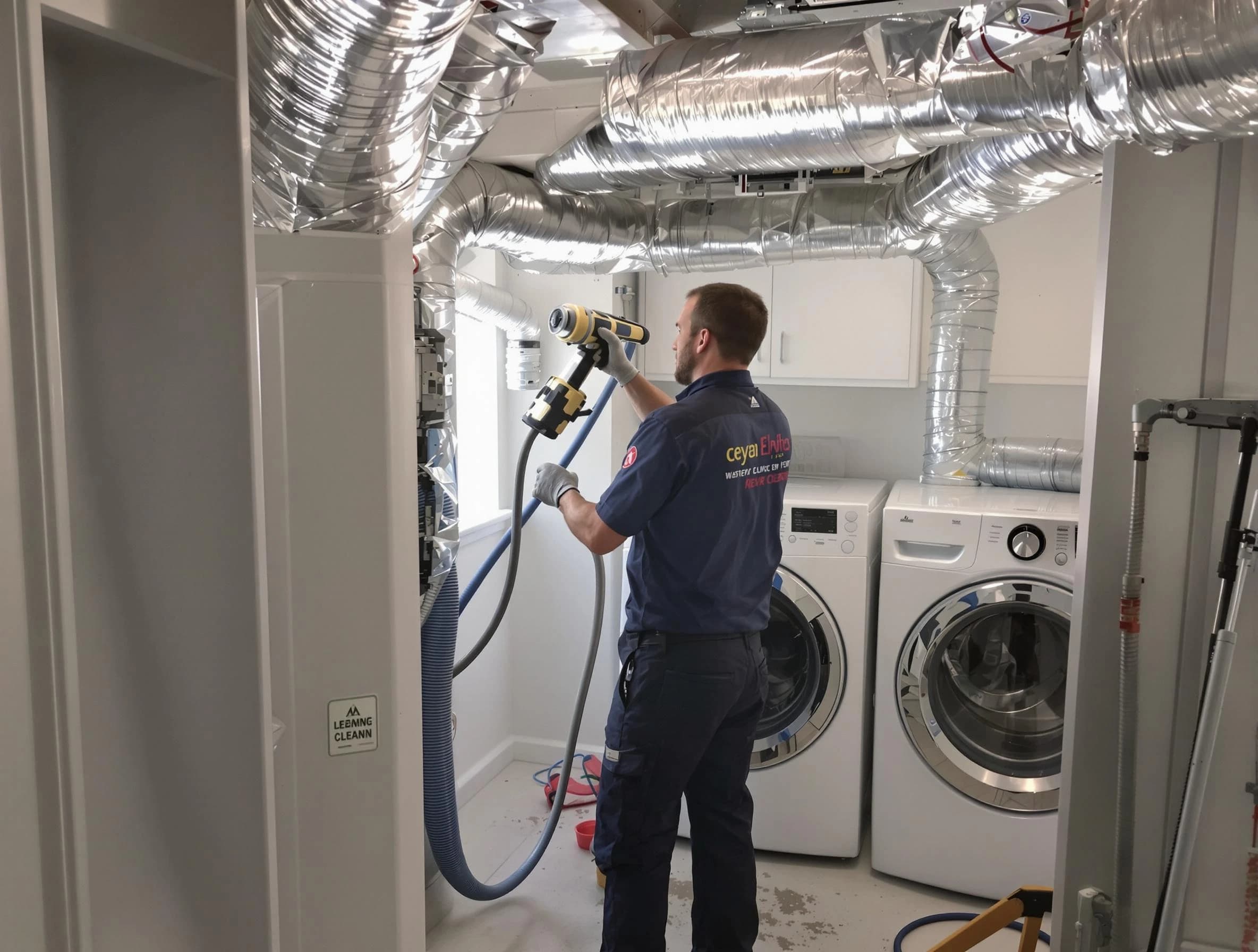 Meridian Dryer Vent Cleaning specialist using advanced equipment for thorough duct cleaning in Meridian