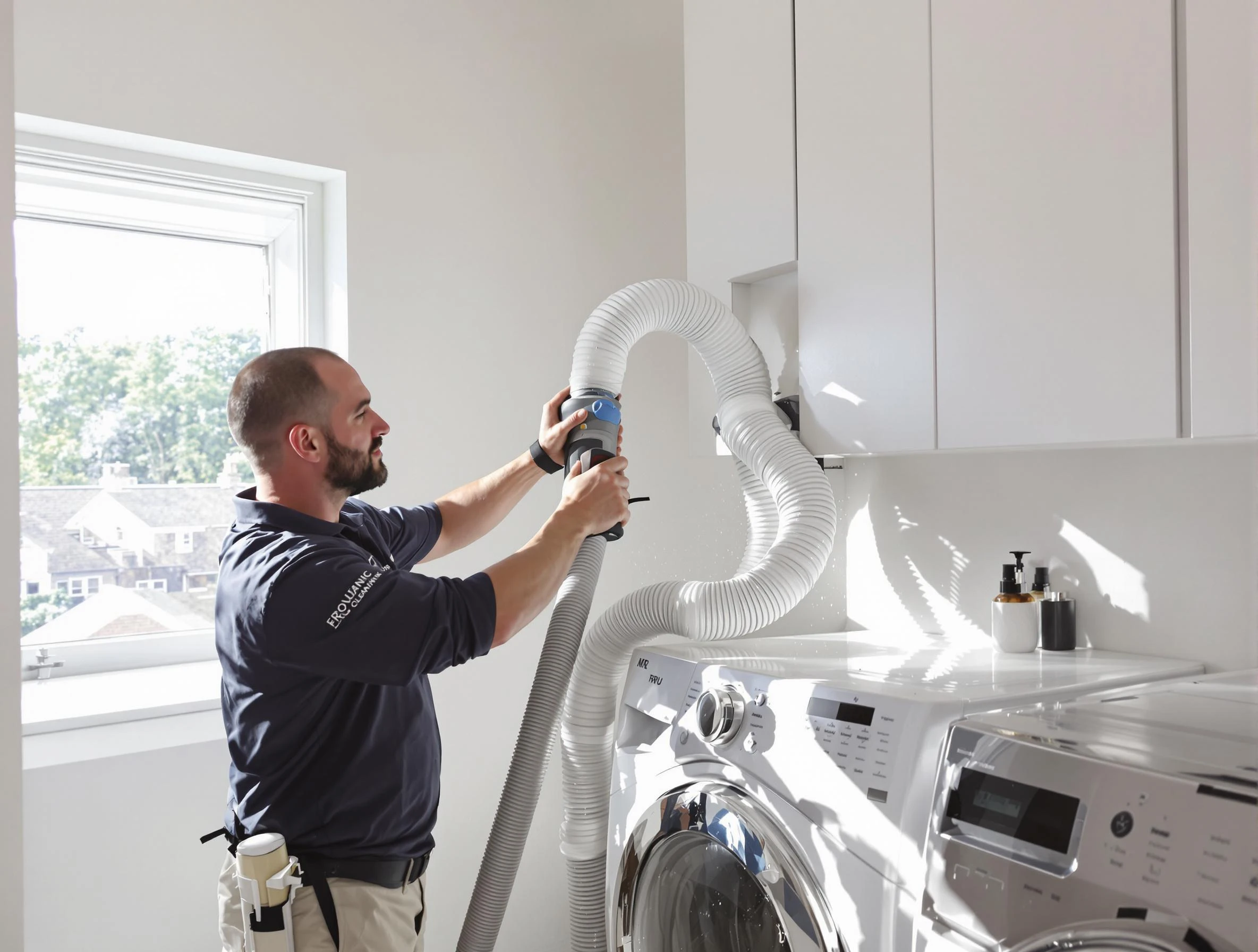 Certified Meridian Dryer Vent Cleaning technician performing dryer vent cleaning in Meridian