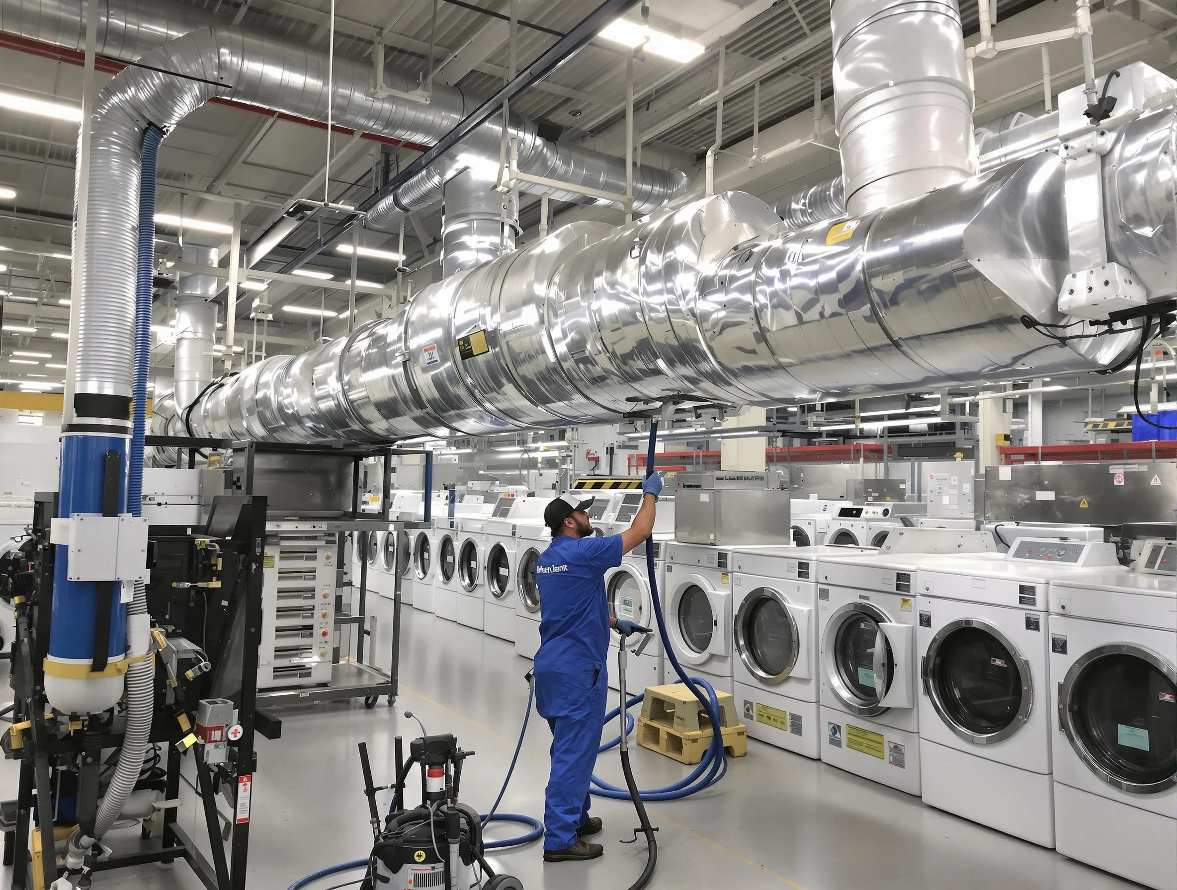 Meridian Dryer Vent Cleaning team performing heavy-duty industrial dryer vent cleaning in Meridian